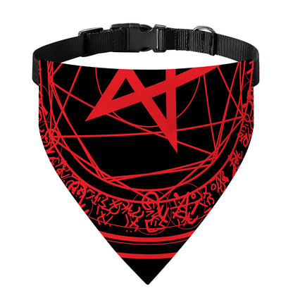 Magic Pentagram Symbol Print Over The Collar Dog Bandana