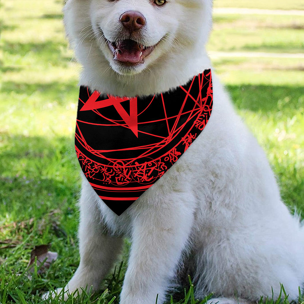Magic Pentagram Symbol Print Over The Collar Dog Bandana