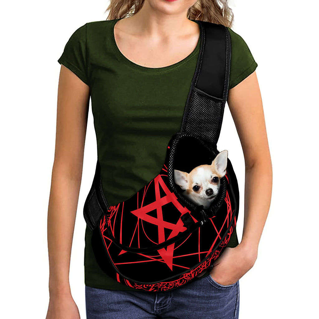 Magic Pentagram Symbol Print Pet Sling Carrier