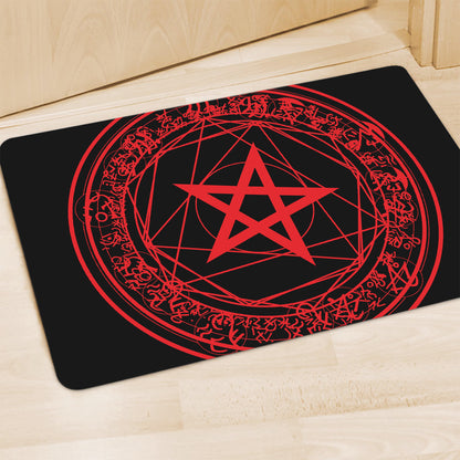 Magic Pentagram Symbol Print Polyester Doormat