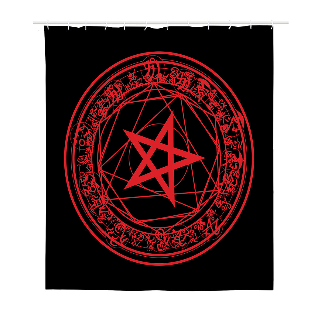 Magic Pentagram Symbol Print Polyester Shower Curtain