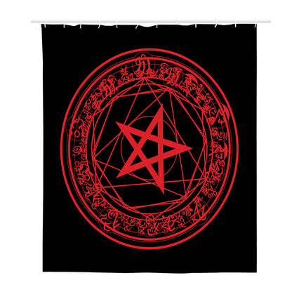Magic Pentagram Symbol Print Polyester Shower Curtain