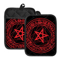Magic Pentagram Symbol Print Pot Holders With Pocket