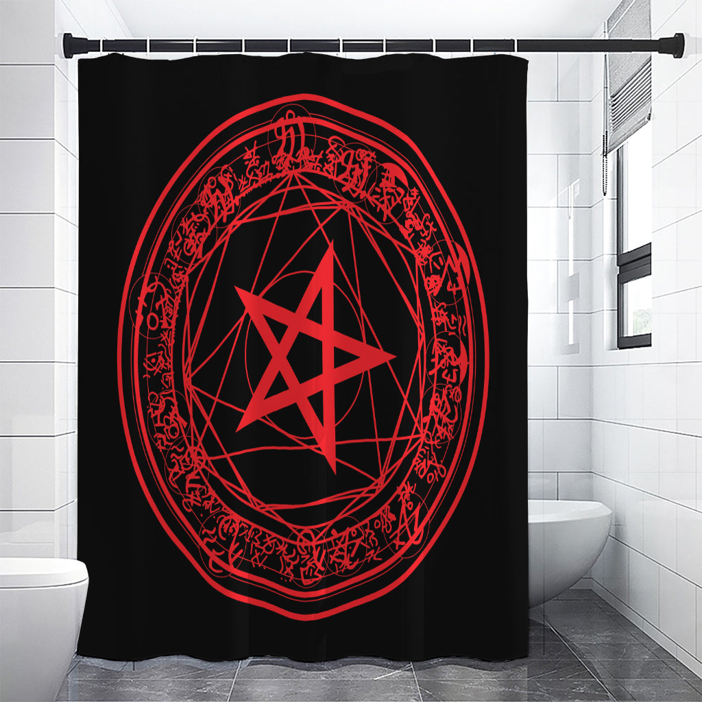 Magic Pentagram Symbol Print Premium Shower Curtain