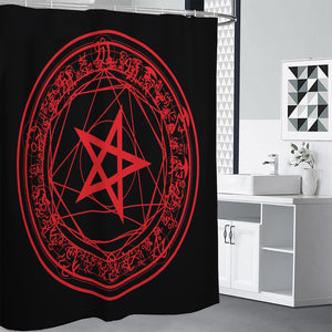 Magic Pentagram Symbol Print Premium Shower Curtain