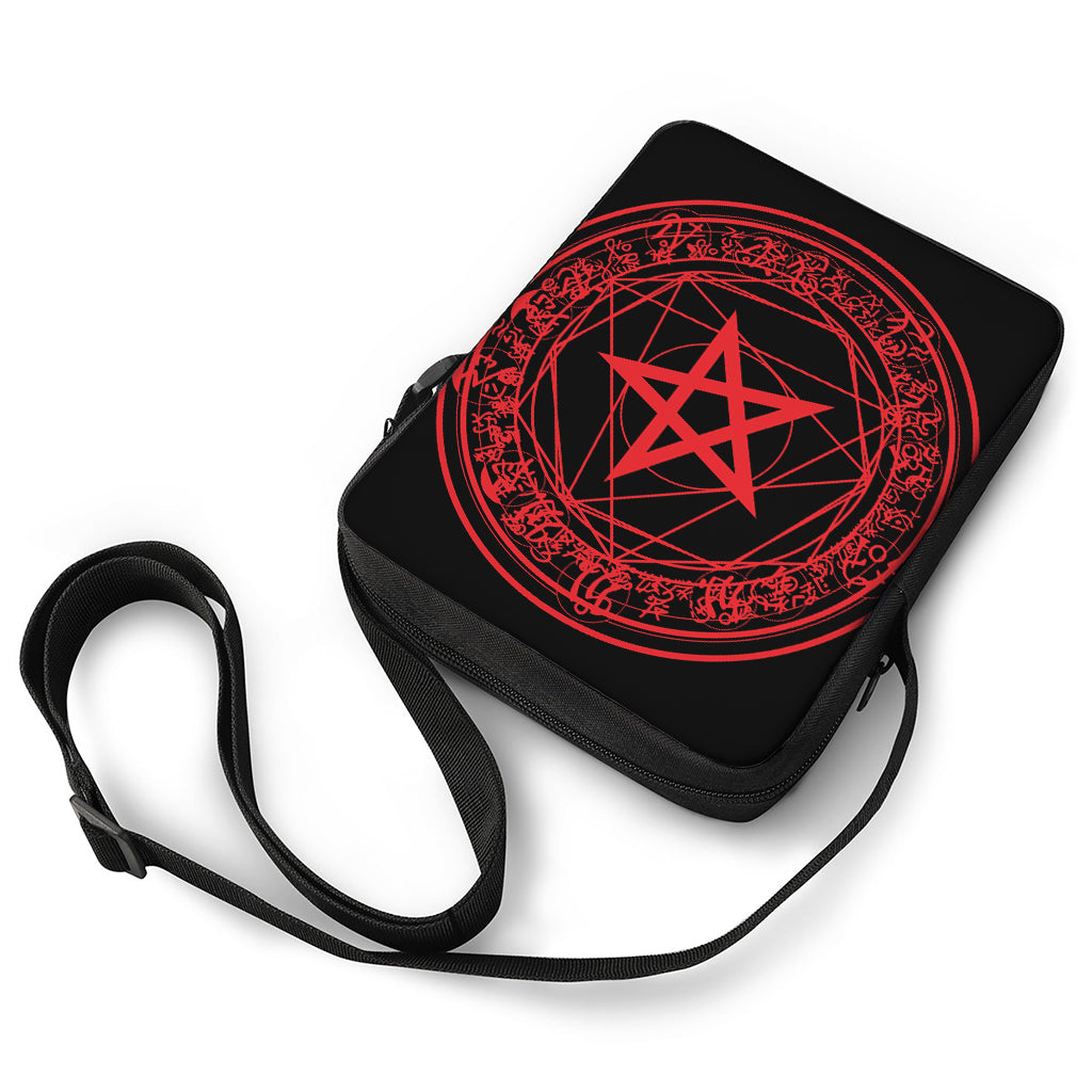 Magic Pentagram Symbol Print Rectangular Crossbody Bag