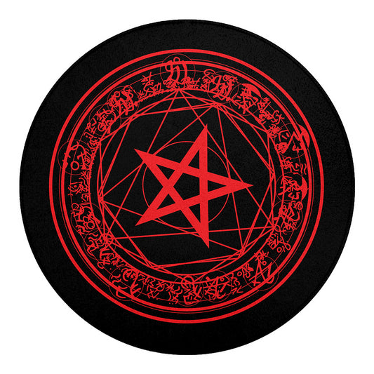 Magic Pentagram Symbol Print Round Blanket