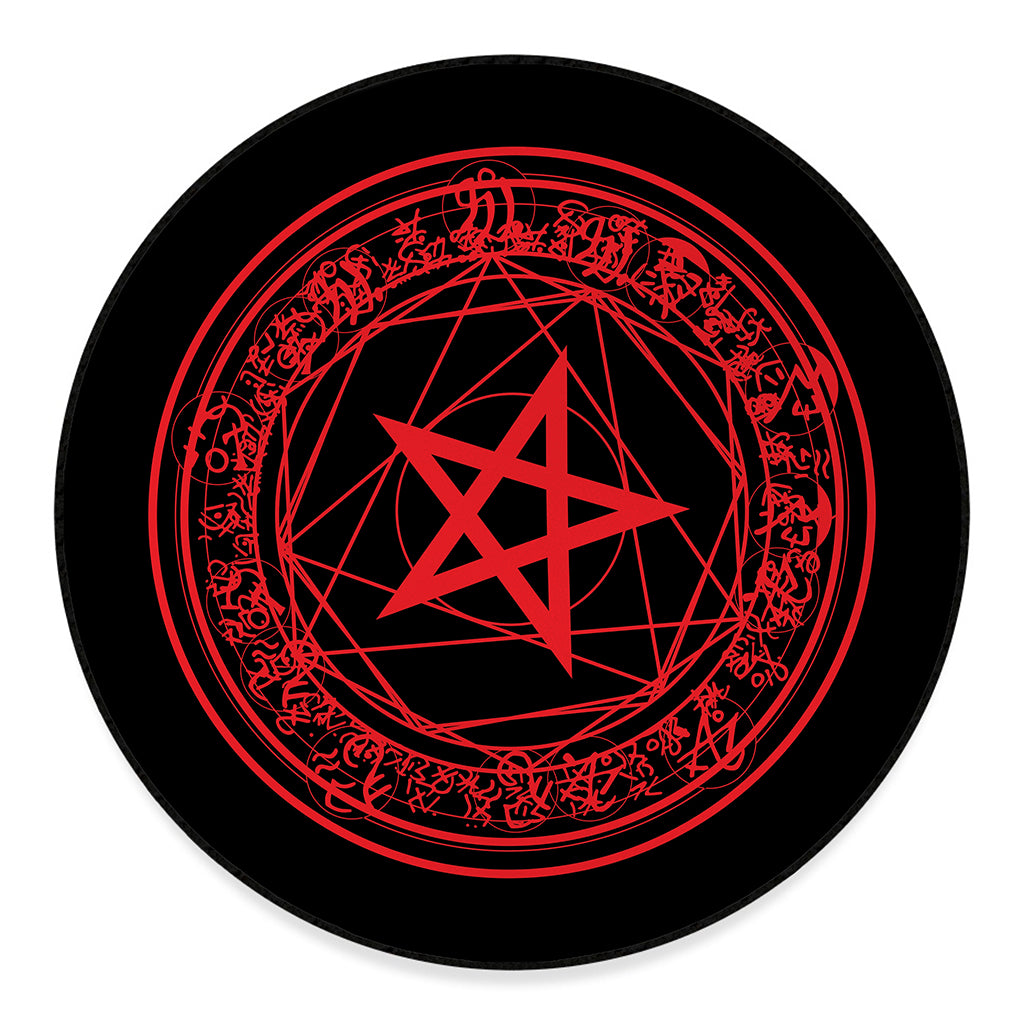 Magic Pentagram Symbol Print Round Floor Mat