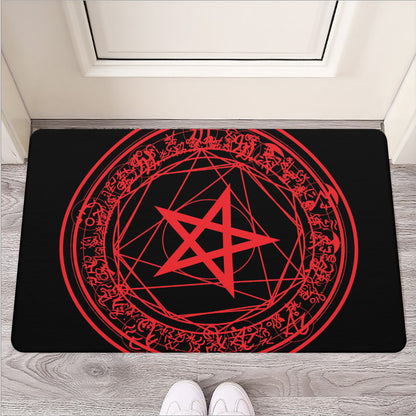 Magic Pentagram Symbol Print Rubber Doormat