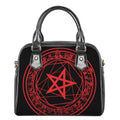 Magic Pentagram Symbol Print Shoulder Handbag