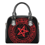 Magic Pentagram Symbol Print Shoulder Handbag