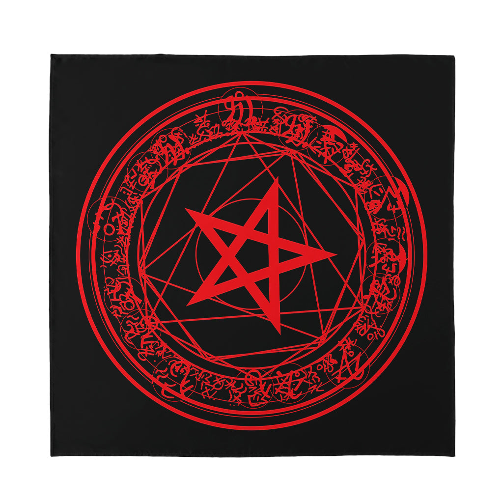 Magic Pentagram Symbol Print Silk Bandana