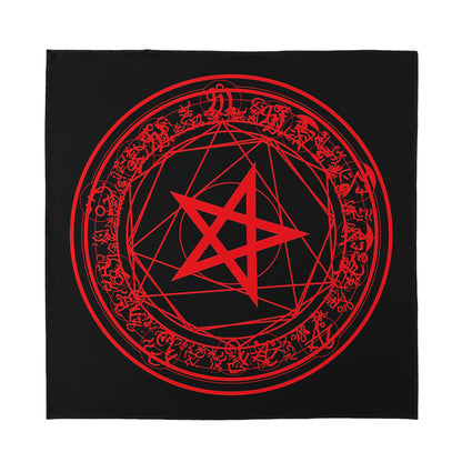 Magic Pentagram Symbol Print Silk Bandana