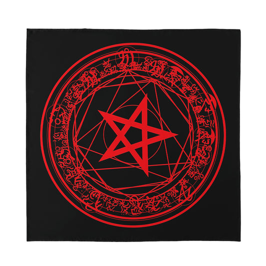 Magic Pentagram Symbol Print Silk Bandana