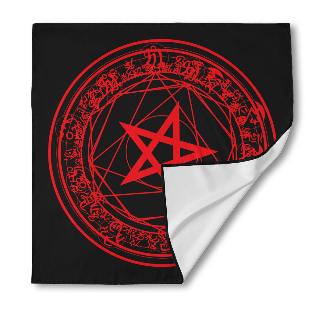 Magic Pentagram Symbol Print Silk Bandana