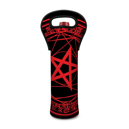 Magic Pentagram Symbol Print Single Neoprene Wine Tote