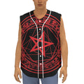 Magic Pentagram Symbol Print Sleeveless Baseball Jersey