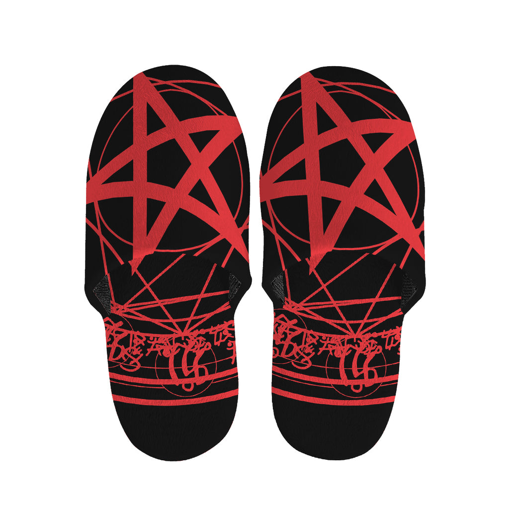 Magic Pentagram Symbol Print Slippers