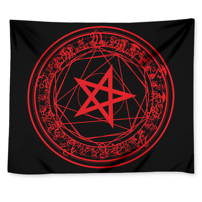Magic Pentagram Symbol Print Tapestry
