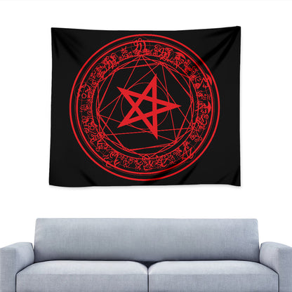 Magic Pentagram Symbol Print Tapestry
