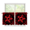 Magic Pentagram Symbol Print Tier Curtains