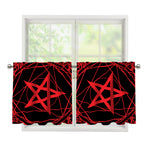 Magic Pentagram Symbol Print Tier Curtains
