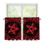 Magic Pentagram Symbol Print Tier Curtains