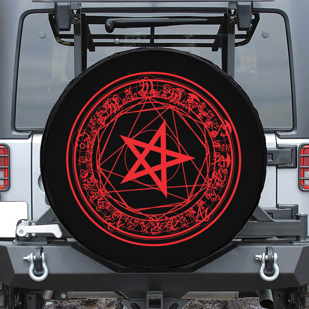 Magic Pentagram Symbol Print Tire Cover