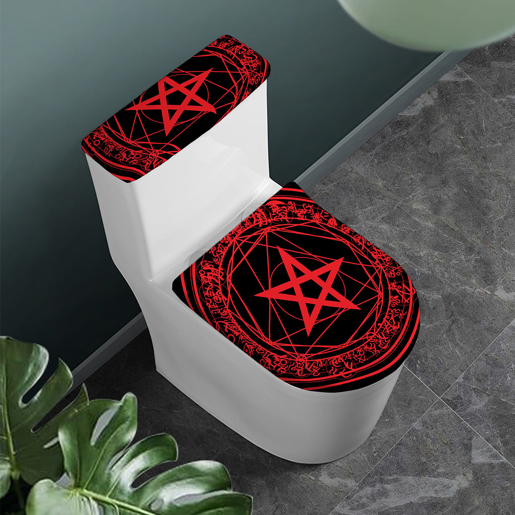 Magic Pentagram Symbol Print Toilet Lid And Tank Cover Set