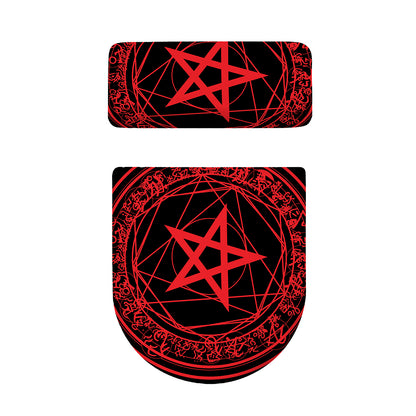 Magic Pentagram Symbol Print Toilet Lid And Tank Cover Set
