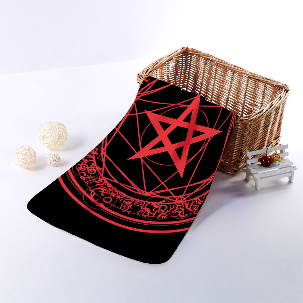 Magic Pentagram Symbol Print Towel