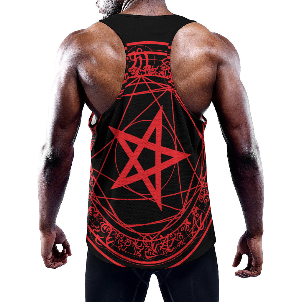 Magic Pentagram Symbol Print Training Tank Top