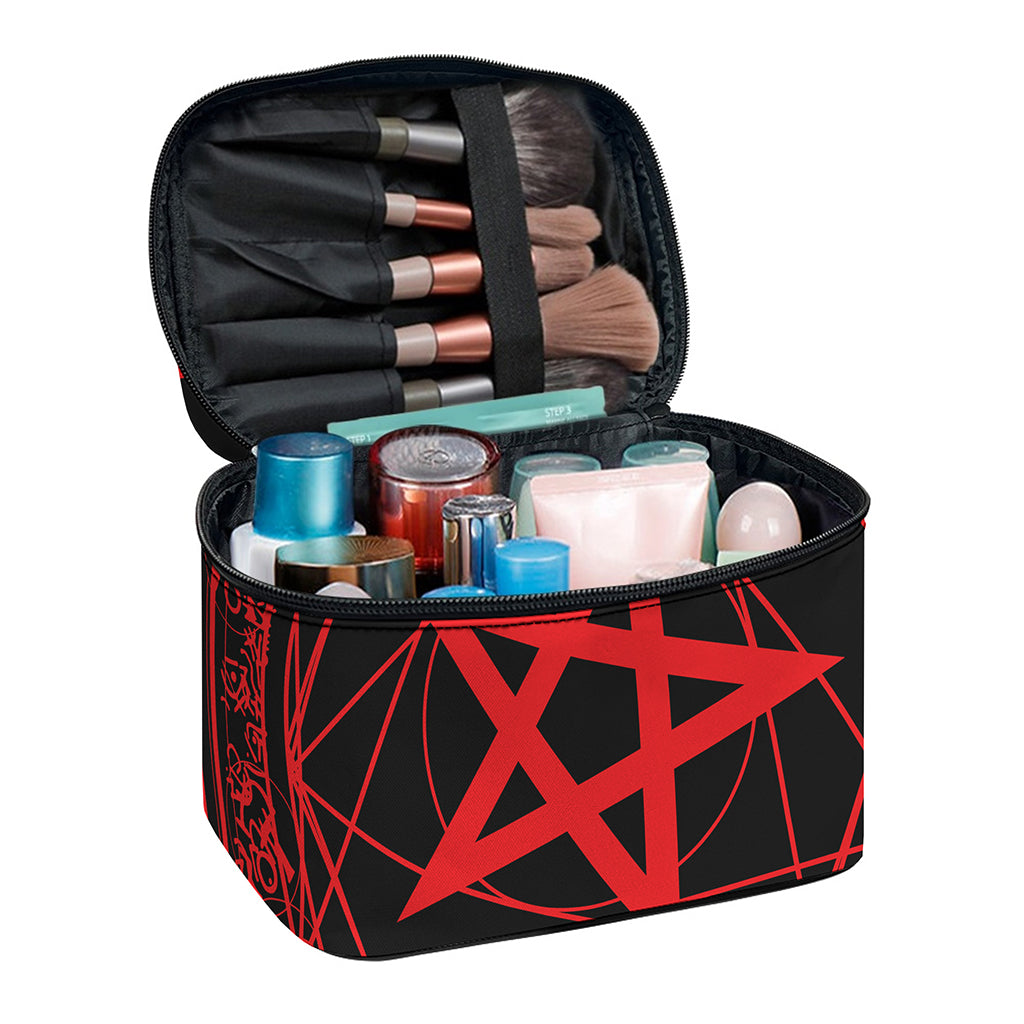 Magic Pentagram Symbol Print Travel Makeup Bag