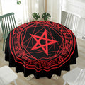 Magic Pentagram Symbol Print Waterproof Round Tablecloth