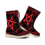 Magic Pentagram Symbol Print Winter Boots
