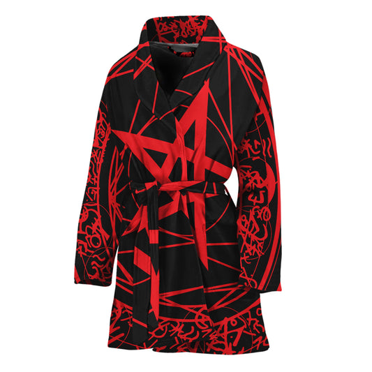 Magic Pentagram Symbol Print Women's Bathrobe