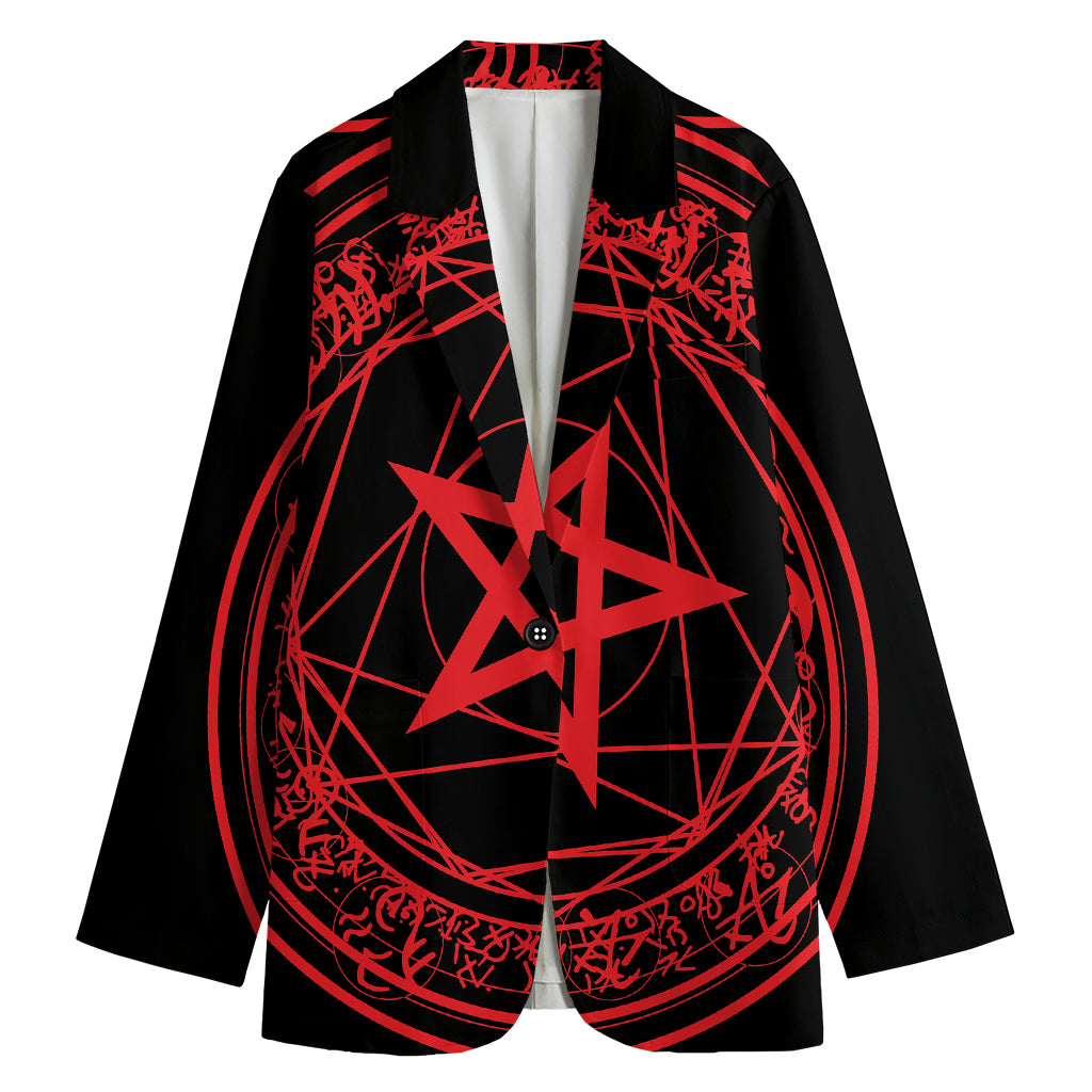 Magic Pentagram Symbol Print Women's Blazer