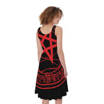 Magic Pentagram Symbol Print Women's Sleeveless Dress