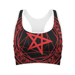 Magic Pentagram Symbol Print Women's Sports Bra