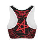 Magic Pentagram Symbol Print Women's Sports Bra