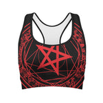 Magic Pentagram Symbol Print Women's Sports Bra
