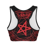 Magic Pentagram Symbol Print Women's Sports Bra