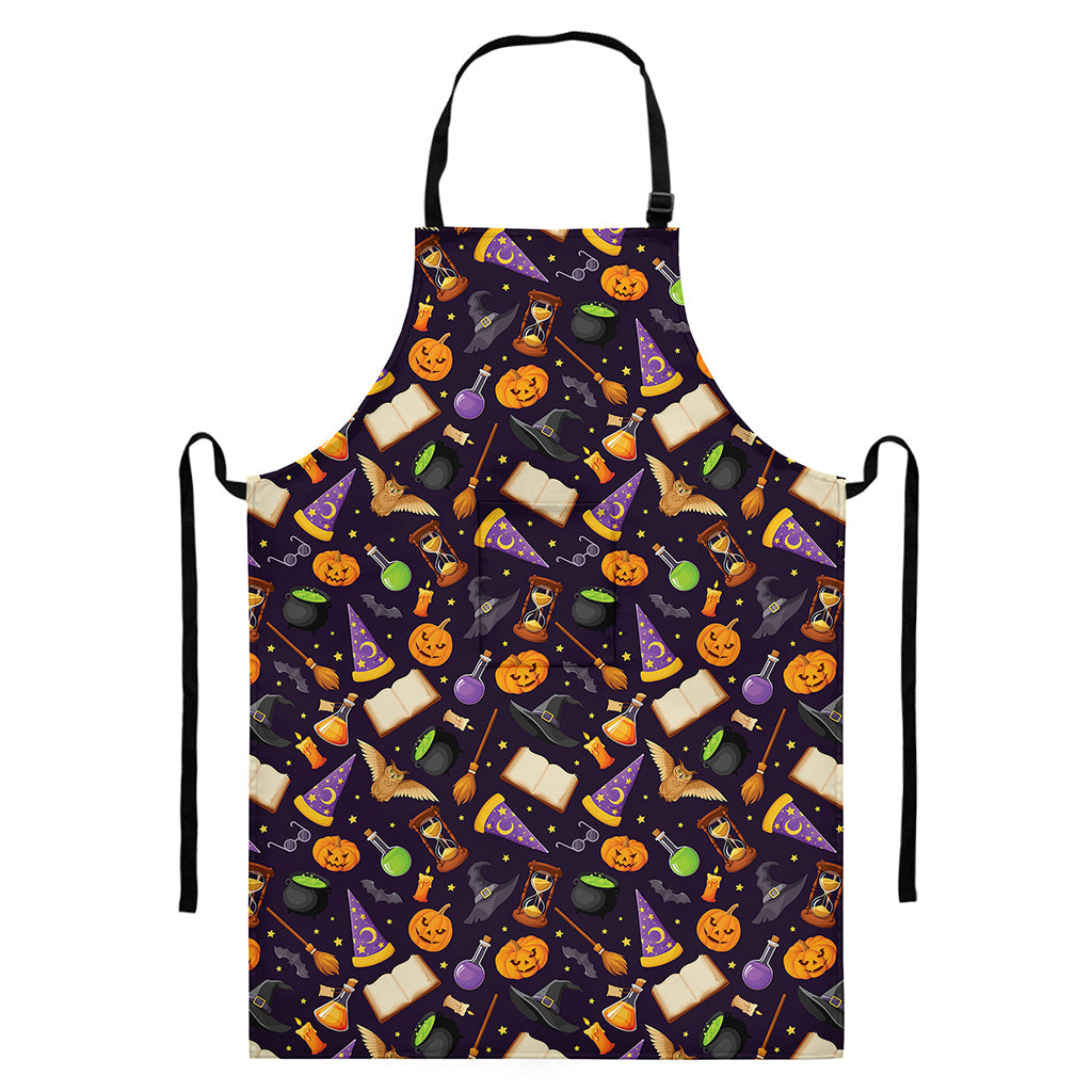 Magic Wizard Pattern Print Bib Apron With Pocket