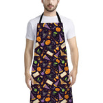 Magic Wizard Pattern Print Bib Apron With Pocket