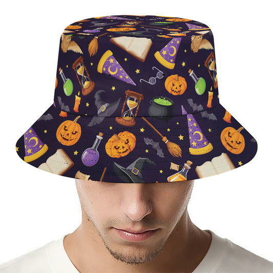 Magic Wizard Pattern Print Bucket Hat