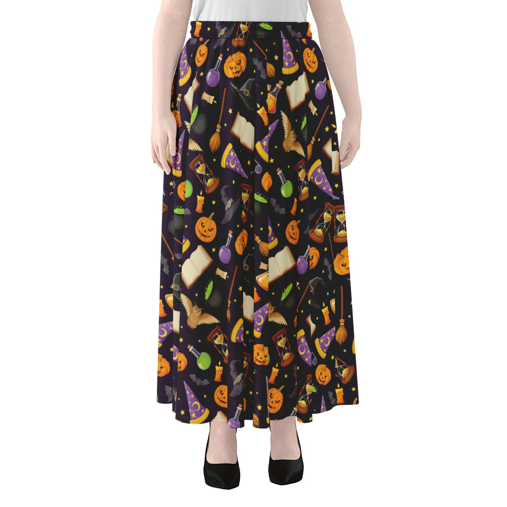 Magic Wizard Pattern Print Chiffon Maxi Skirt