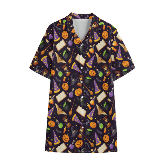 Magic Wizard Pattern Print Cotton Hawaiian Shirt