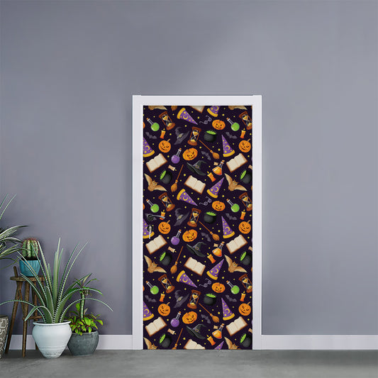 Magic Wizard Pattern Print Door Sticker