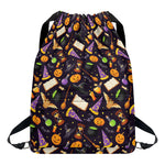 Magic Wizard Pattern Print Drawstring Backpack
