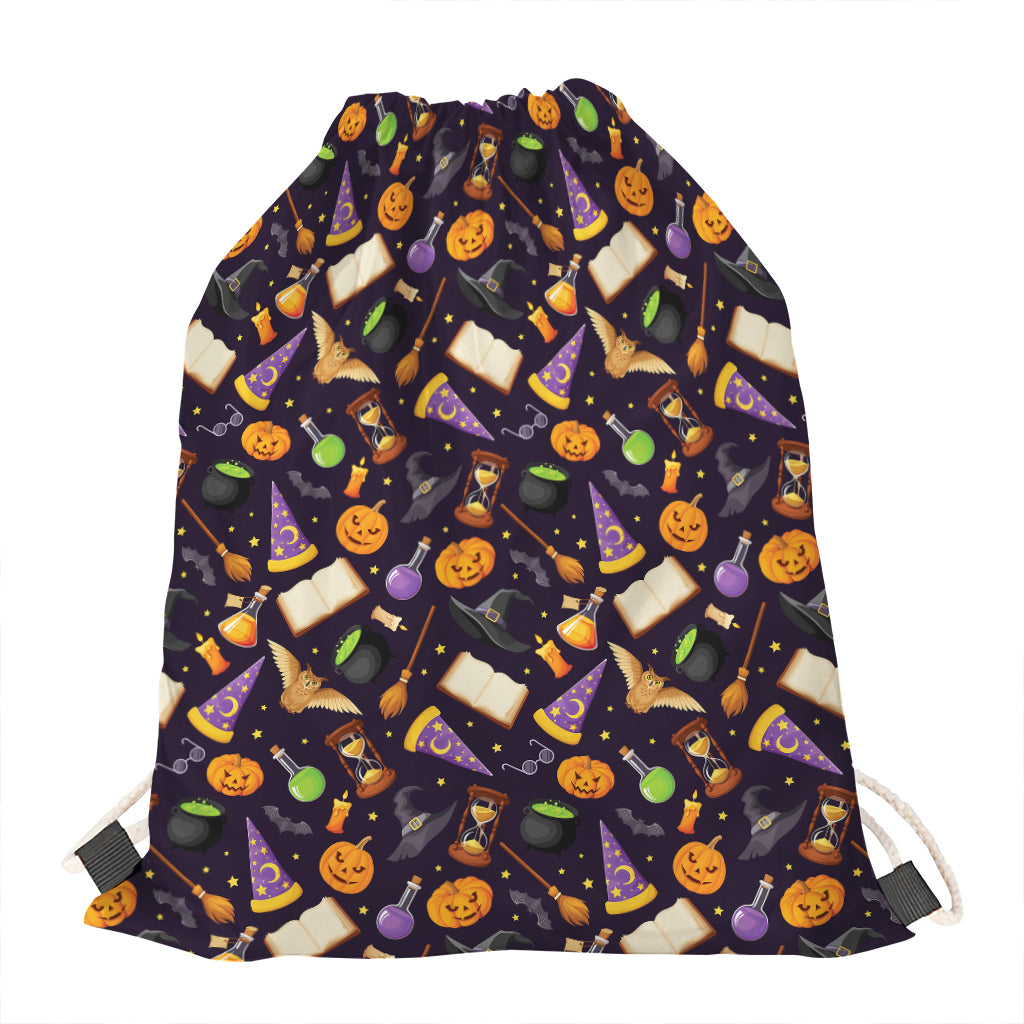 Magic Wizard Pattern Print Drawstring Bag
